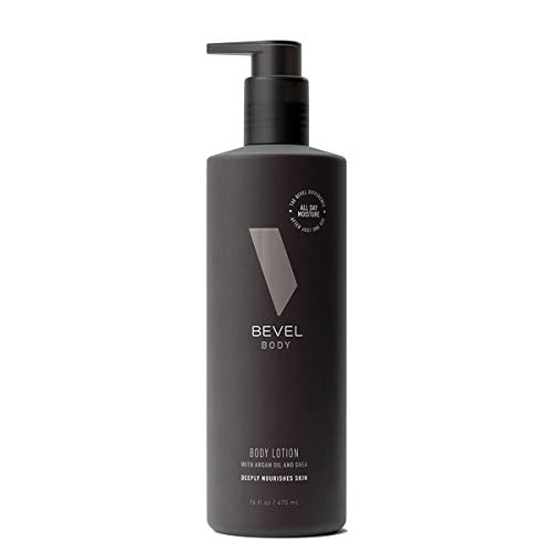 Bevel All Day Body Lotion for Men with Shea Butter and Argan Oil, Lightweight Formula Softens and Smoothes Skin, 16 Oz