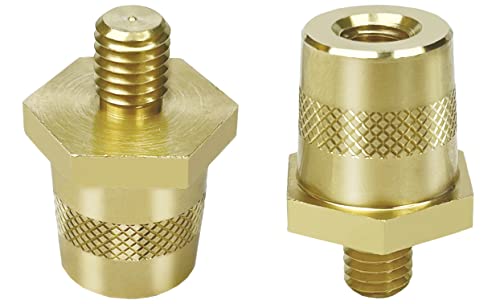 2pcs Battery Terminal Connector, Auto battery Terminal Brass Post Adapter, Top Post thread Terminal Charging Post Extender Adaptor Taper Conversion Screw Nut