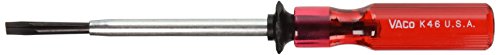 Klein Tools K46 5/16-Inch Slotted Screw-Holding Flat Head Screwdriver with 6-Inch Round Shank and Comfordome Handle