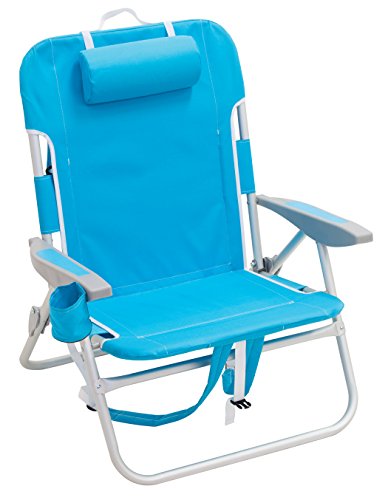 RIO beach Big Boy 4-Position 13" High Seat Backpack Beach or Camping Folding Chair, Turquoise