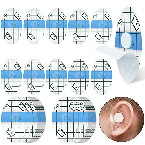 60 Pieces Baby Waterproof Ear Stickers Ear Covers for Swimming Shower Ear Protectors with Ear Plugs for Kids Newborn Disposable Ear Covers for Shower Surfing Snorkeling and Other Water Sports (Blue)