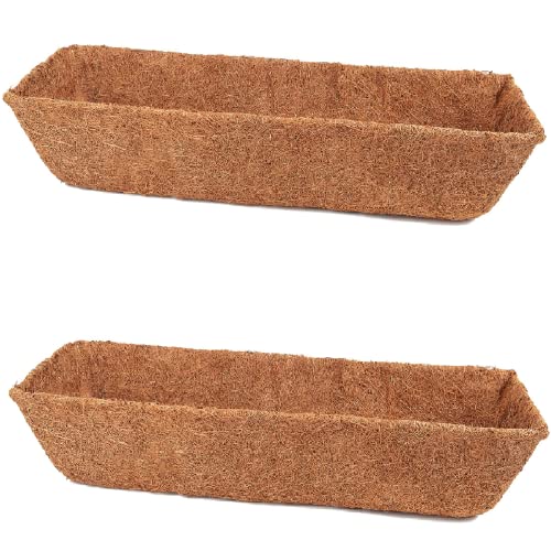 Y&M 2Pcs 48" Pre-Formed Replacement Coco Liner with Soil Moist for Window Basket