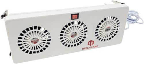 Beech Lane 12V Refrigerator Evaporator Fin Fan, Three Fans For Maximum Airflow, Attaches Directly To Evaporator Fins, Sleek Design, Prevents Ice Buildup, Wired Connection For Constant Power