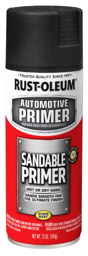 Rust-Oleum 249418 Automotive Sandable Primer Spray Paint, 12 Ounce, Black, 12 Fl Oz
