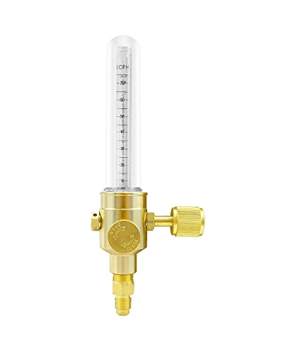 0386-0849 Nitrogen Flow Meter 1/4 Inch SAE Flare Inlet and Outlet Connection 50PSI 0-75CFH Nitrogen Flow Indicator for Brazing