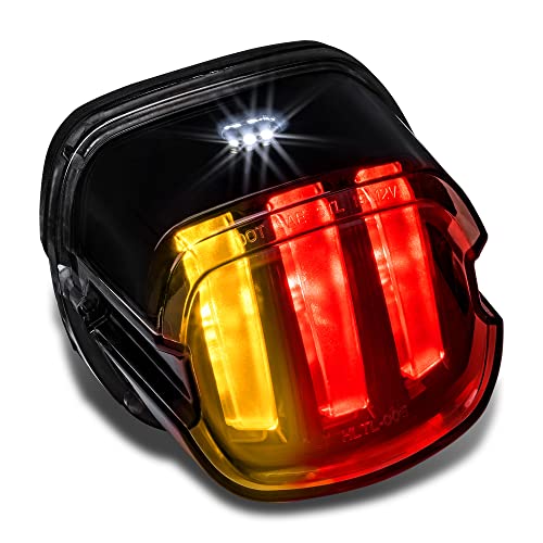 LED Brake Tail Light for Harley Davidson [F1-Style Flashing Blinker] [Turn Signals] [Claw-Design][DOT][Plug-n-Play] License Running Tail Brake Light Compatible with Sportster Fatboy Softail Road