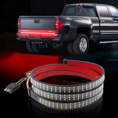 1797 LED Pickup Truck Tail Light Strip Tailgate Rear Turn Signal Brake Reverse Back up Light Bar Accessories for Ford Chevrolet Dodge Toyota Pickup Bright Safe Waterproof Red Yellow White 48in 1.2m