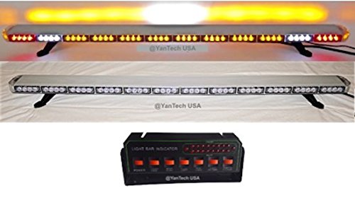 60" Amber Clear Super Bright LED Light Bar 102 LEDs Flashing Warning Tow Truck Wrecker Police Snow Plow with Cargo Lights and Brake or Turn Signal Lights - USA Warranty w/Lifetime Service