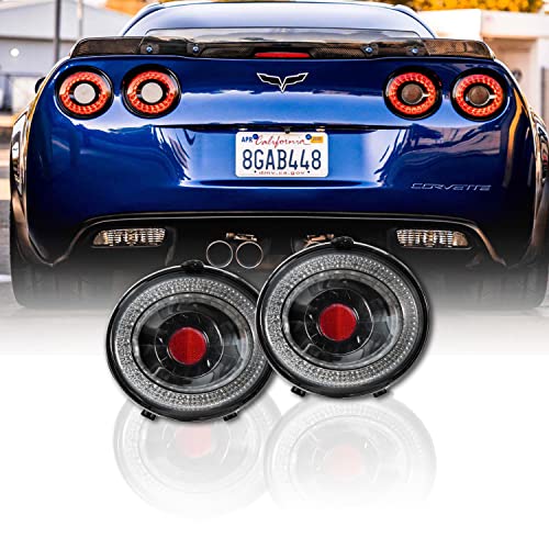 Morimoto XB LED Taillights (Smoked Lens), Plug and Play Housing Upgrade, fits 2005-2013 Chevy Corvette C6, DOT Approved Assembly, LED Sequential Turn Signals, Brake, Reverse Lights (1x LF461.2)