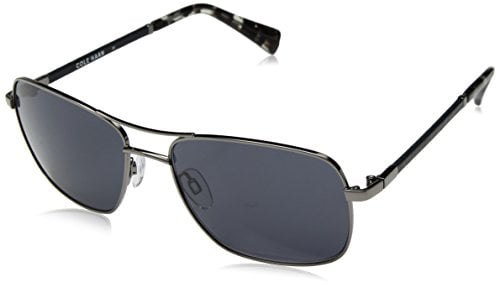 Cole Haan Men's Ch6001 Metal Navigator Aviator Sunglasses, Light Gunmetal, 59 mm