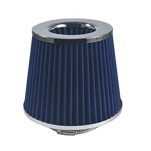 Pinkhatcat Blue 3" 76mm Performance High Flow Cold Air Intake Cone Replacement Dry Air Filter