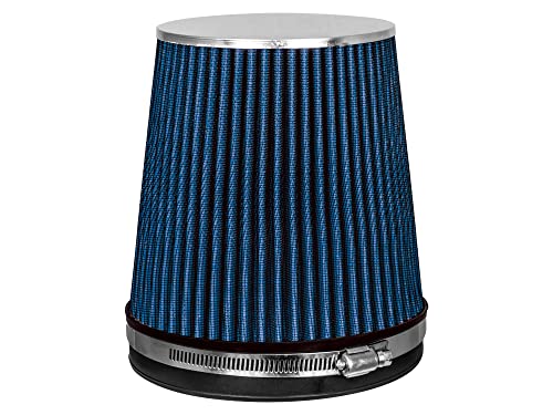 BLUE 6" 152 mm Inlet Short Truck Cold Air Intake Cone Replacement Performance Washable Clamp-On Dry Air Filter (6" Tall)