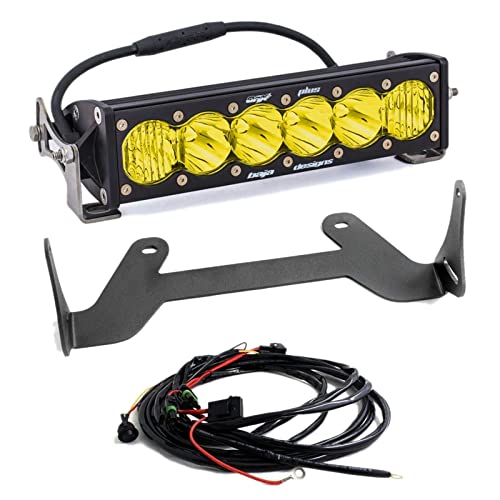 Baja Designs 10" OnX6 LED Light Bar & Harness with Precision Parts Shock Mount Compatible with 2017-2021 Can-Am Maverick X3 (Driving/Combo - Amber)