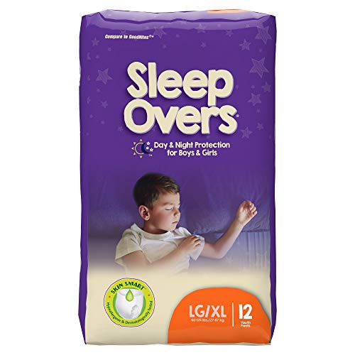 SleepOvers by Cuties, Bedwetting Underwear for Girls and Boys, Large/X-Large 60-125 lbs, 48 Count