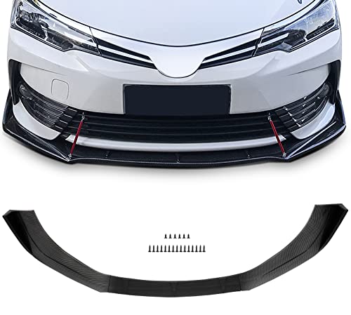 SCITOO Carbon Look PP Universal Front Bumper Body Kit Spoiler Chin Spoiler Front Bumper Lip