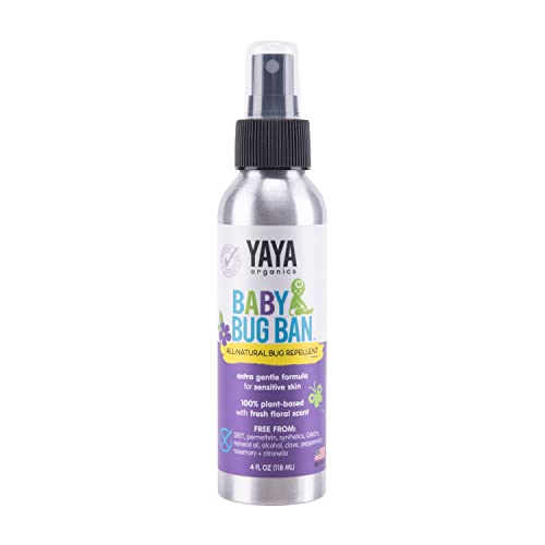 YAYA ORGANICS BABY BUG BAN  All-Natural, Proven Effective Repellent for Babies, Children and Sensitive Skin (4 ounce spray)