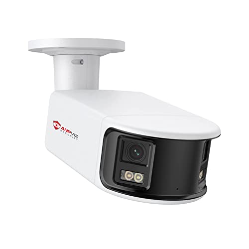 Anpviz 6MP PoE Dual-Lens Security Camera, Panoramic 180Ultra-Wide Angle, IP Bullet Full Metal housing Camera with Human/Vehicle Detection, Starlight Sensor, Two Way Talk, Built-in MicroSD Card