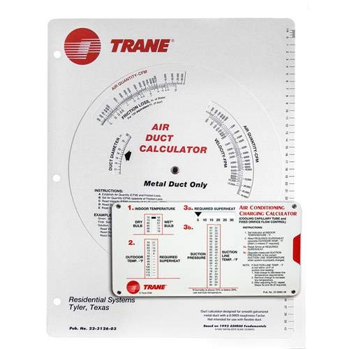 Trane Calculator Kit - (1) Trane Ductulator for Metal Duct and (1) R-410A Charging Calculator