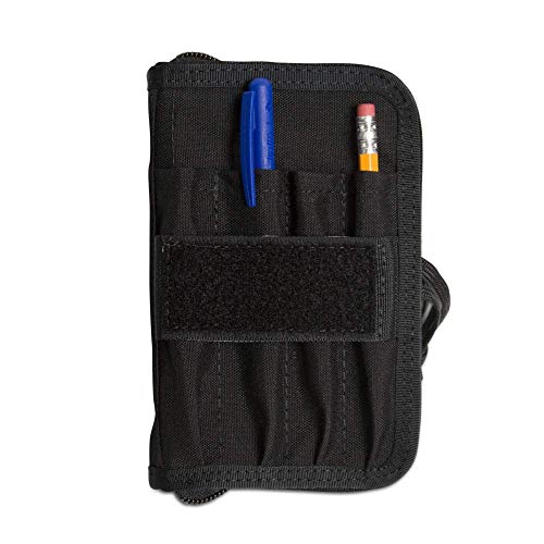 Field Notes 3x5 Notebook Cover System, with 4 pleated pen/marker slots, zippered, Cordura fabric (in Black)