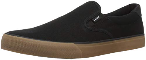 Lugz Men's Clipper Classic Slip-on Fashion Sneaker, Black/Gum, 10