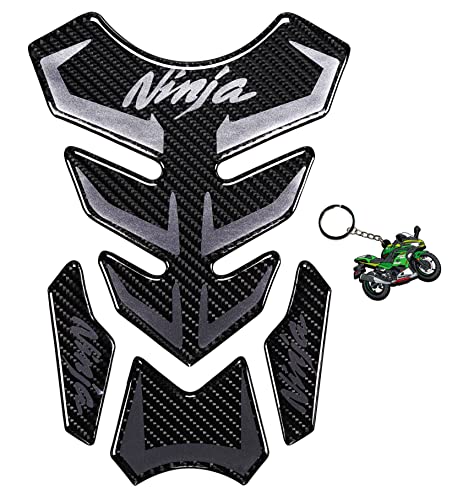 REVSOSTAR 5D Real Carbon Fiber, Motorcycle Decal Vinyl Tank Protector, Tank Pad for Ninja 650 ZX636 ZX600 ZX-10R ZX14 ZX1400 ZX14R ABS 1000 ZX100(Grey)