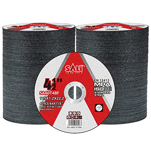 SALI 200 Pack Cut Off Wheel 4 1/2 Inch Cutting Wheels 4-1/2" x 3/64" x 7/8" Professional Cutting Stainless Steel, Angle Grinder Cutting Wheel,Cutting Discs with Aggressive Cutting Upgrade (4.5in, 200)