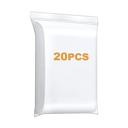 Foopama 7" x 9" Thick 4 Mil Clear Zip Poly Lock Plastic Bags Seal Reclosable Zip Bag Heavy-Duty Photo Cards Envelopes Snacks Candies Storage Zipper Bags -20 Pack