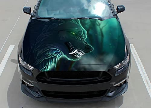 Car Hood Decal Wrap Decal Wolf Angry Vinyl Sticker, Graphic, Truck Decal, Truck Graphic, Bonnet Decal