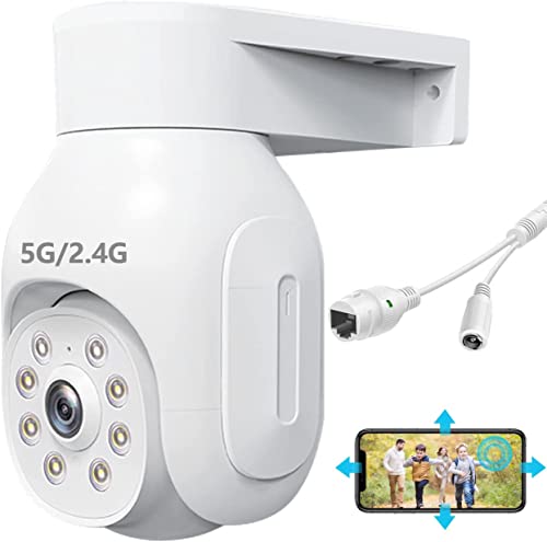 5G Security Camera, 3MP HD Video Resolution, 360 Degree Outdoor Security Camera for Home Security with Motion Detection, Two-Way Audio, Auto Tracking, Preset Position, Outdoor PTZ Wifi Dome Camera
