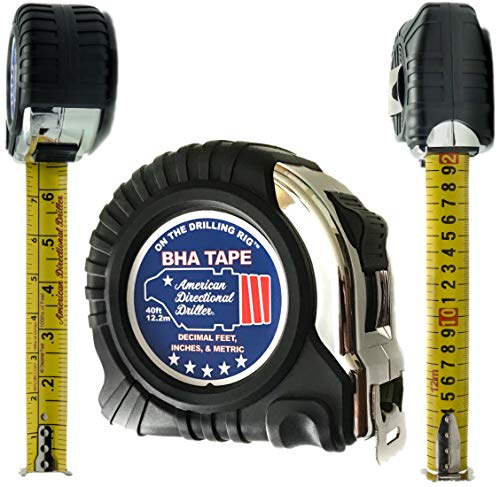 40 Foot Tape Measure  Wide Blade  Engineer Scale, Imperial Inch/Foot, Metric  Bottom Hole Assembly  BHA Tape  Directional Drilling Tape Measure  Class II