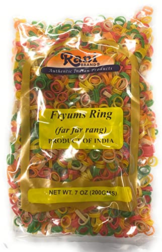 Rani Far Far / Fryums (Wheat & Tapioca Pellet) Ring Shape 7oz (200g) ~ Vegan, Uncooked, Used to Make Papad, Bhungra / Chip Snack