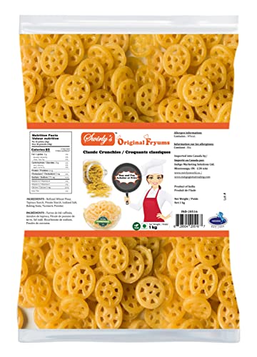 Swirly's Original Fryums - Classic Crunchies - Vegan - Ready to Fry - Puffed Snack Chips - 2.2 lb Bag