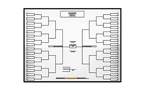 64 Player Erasable Blind Draw Single Elimination Tournament Bracket Chart + Erasable Pen