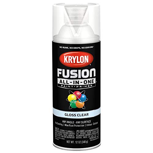 Krylon K02705007 Fusion All-In-One Spray Paint for Indoor/Outdoor Use, Gloss Clear 12 Ounce (Pack of 1)