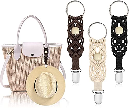 MEIXINZHI 3Pcs Cotton Hat Clip for Travel, Knitting Travel Hat Clip for Bag Backpack Luggage, Travel Hat Clip for Women, Kids, Adults, Outdoor Travel Accessory Hat Companion