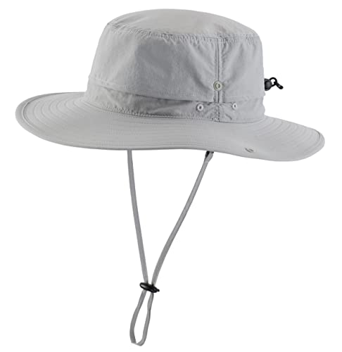 Connectyle Quick Dry Nylon Fishing Sun Hat Packable Waterproof Safari Hat Adjustable Hat Light Grey