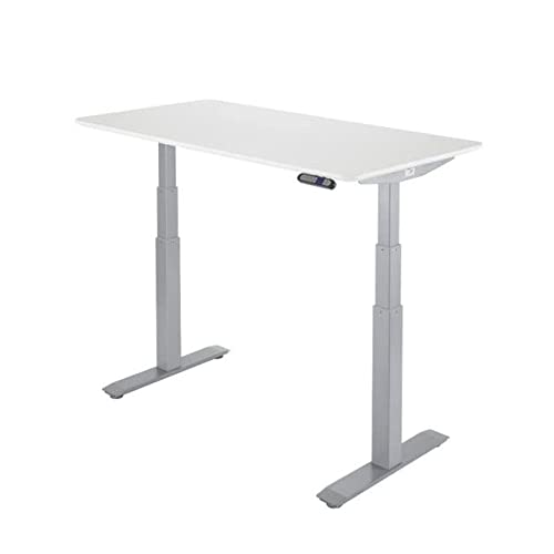 Seville Classics AIRLIFT Pro S3 54" Solid-Top Commercial-Grade Electric Adjustable Standing Desk (51.4" Max Height) Table - Gray/White
