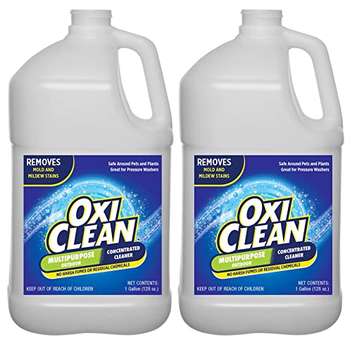 OxiClean Outdoor Multipurpose Concentrated Cleaner - Cleaning Supplies - Cleaning Products - Driveway Cleaner for Concrete - Degreaser for Cement and Brick (2 Gallons)