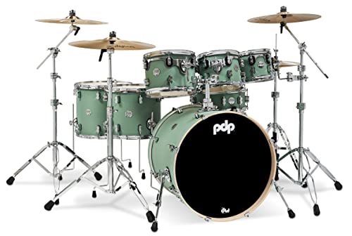 Pacific Drums & Percussion Drum Set PDP Concept Maple 7-Piece, Satin Seafoam Shell Pack (PDCM2217SF)