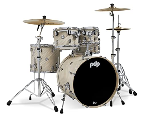 Pacific Drums & Percussion Drum Set Concept Maple 5-Piece, Twisted Ivory Shell Pack (PDCM2215TI)