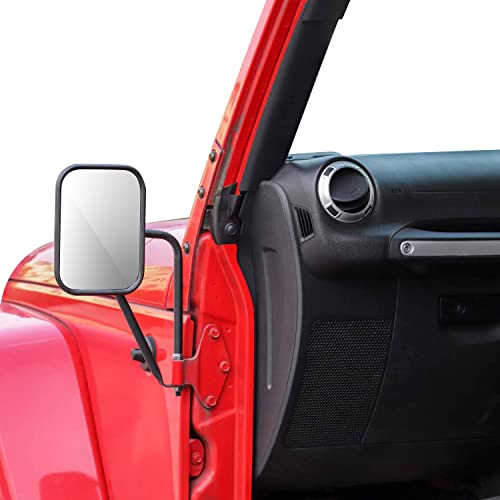 RT-TCZ Doors off Mirrors, Quick Release Side View Mirrors Off Road Kit for 1997-2023 Jeep Wrangler YJ TJ JK JL & Unlimited & Gladiator JT, 2 Pack