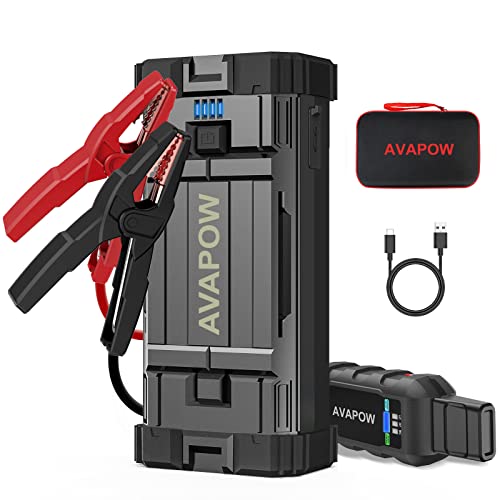 AVAPOW Jump Starter 2000A Peak 18000mAh Portable Battery Jump Starter for Car with Dual USB Quick Charge 3.0(Up to 8.0L Gas or 6.5L Diesel),12V Jump Box,Compact Lithium Car Power Pack