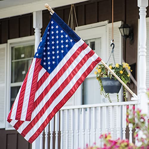 American Flag Pole Sleeve Banner Style 3x5 Ft USA US Flag Embroidered Stars Sewn Stripes Pole Sleeve Heavy Duty Durable (Flag Pole is NOT Included)