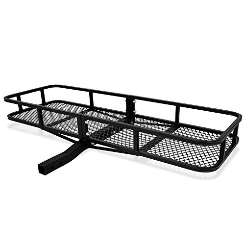 ARKSEN 60 x 24 Inch Angled Cargo Rack Carrier 500 Lbs Heavy Duty Capacity Tow Hitch, Luggage Storage Basket for Camping or Traveling, SUV, Pickup Truck or Car