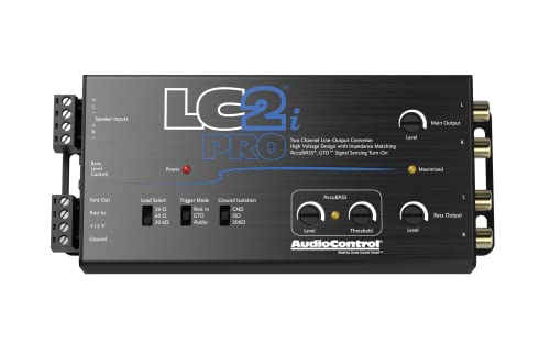 AudioControl LC2i PRO 2-Channel Line Output Converter with Impedance Matching, AccuBASS, GTO, Audio Signal Sense, 12V Turn-On and ACR-1 Dash Remote Subwoofer Control