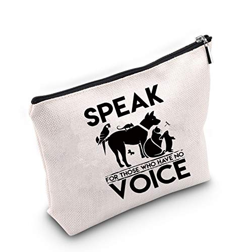 TSOTMO Vet Tech Gift I Speak for Those Who Have No Voice Gift Animal Rescue Gift Veterinarian Makeup Bag Gifts Veterinary Medicine Graduation Gift (No Voice)