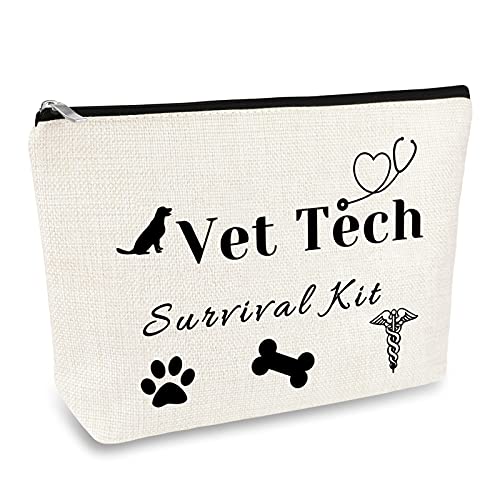 Veterinarian Gift Vet Techs Cosmetic Bag Gift Veterinary Technician Gift Makeup Bag Pouch Thank You Gift Christmas Birthday Gift for Doctor Veterinarian Vet Tech Veterinary Medicine Graduation Gift