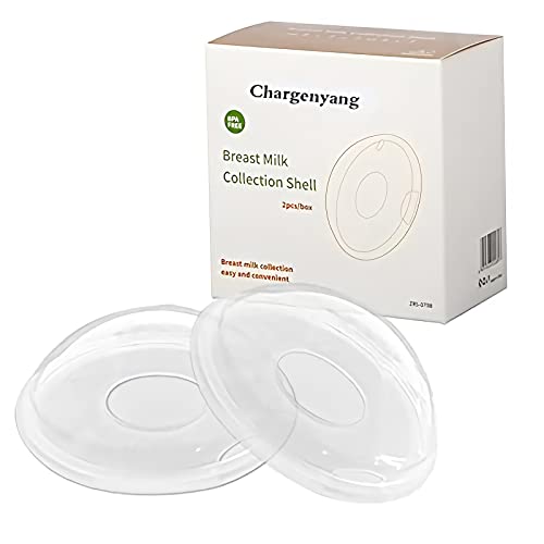 Chargenyang Breast Shells Nursing Cups Milk Saver Protect Sore Nipples for Breastfeeding Collect Breastmilk Leaks for Nursing Moms Soft and Flexible Silicone Material Reusable, 2-Pack