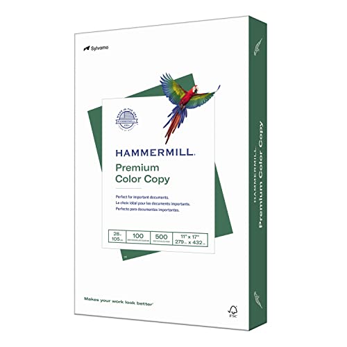 Hammermill Printer Paper, Premium Color 28 lb Copy Paper, 11 x 17 - 1 Ream (500 Sheets) - 100 Bright, Made in the USA, 102541R