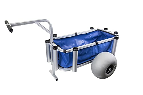 Outdoor Heavy Duty Aluminum Beach Cart/Fishing Cart with Big Wheels for Fishing, Camping